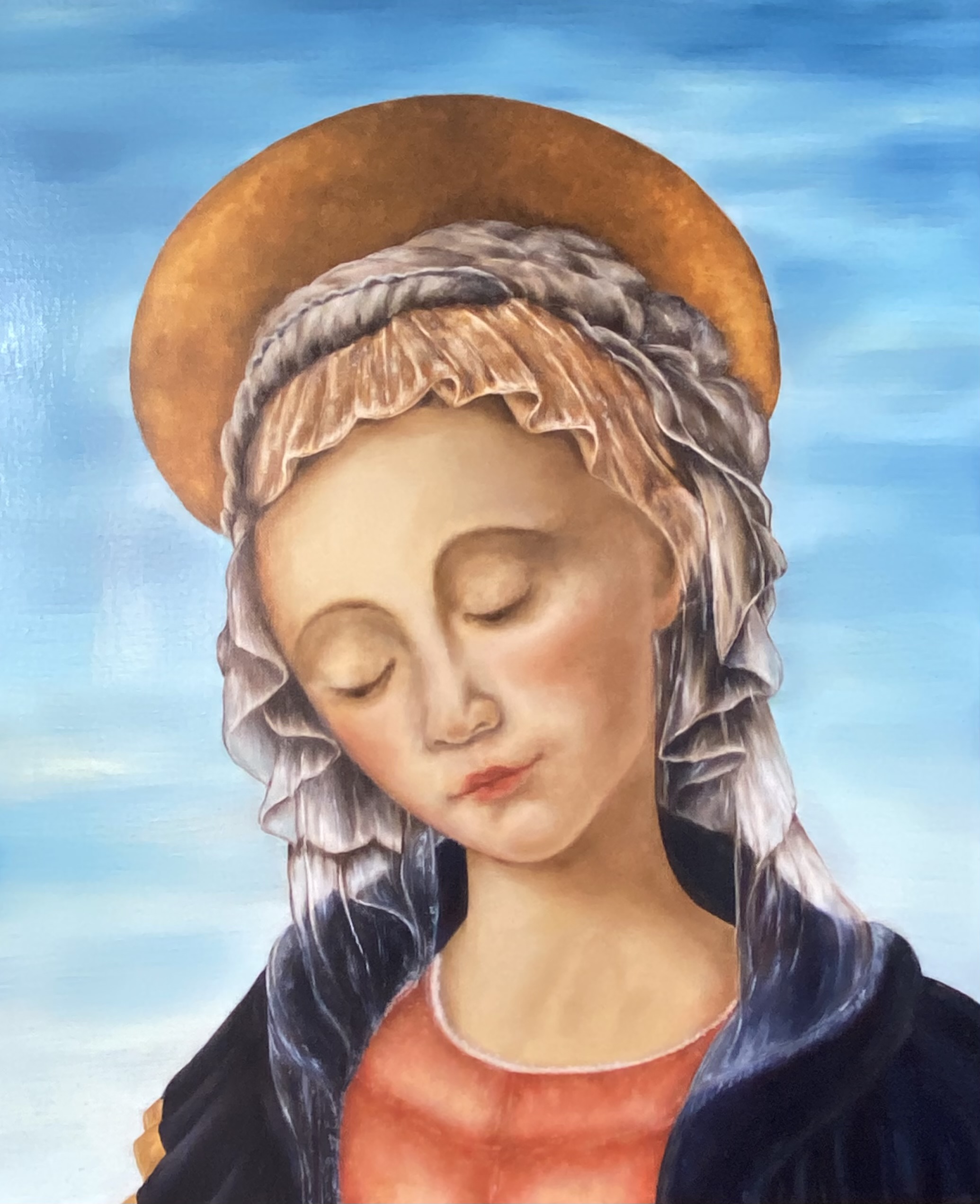 3   Vierge   Étude D'après Botticelli A L'huile